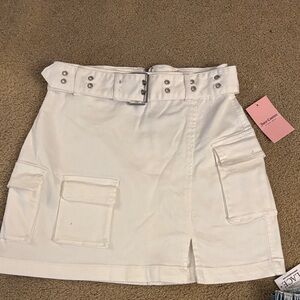 Juicy Couture White Skirt with Belt and Pockets